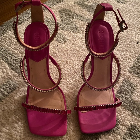 Shutz Nellina Sandals Very Pink sz 5 - Picture 3 of 4